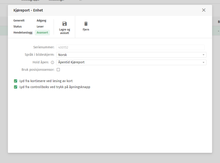 Keep open kjøreport