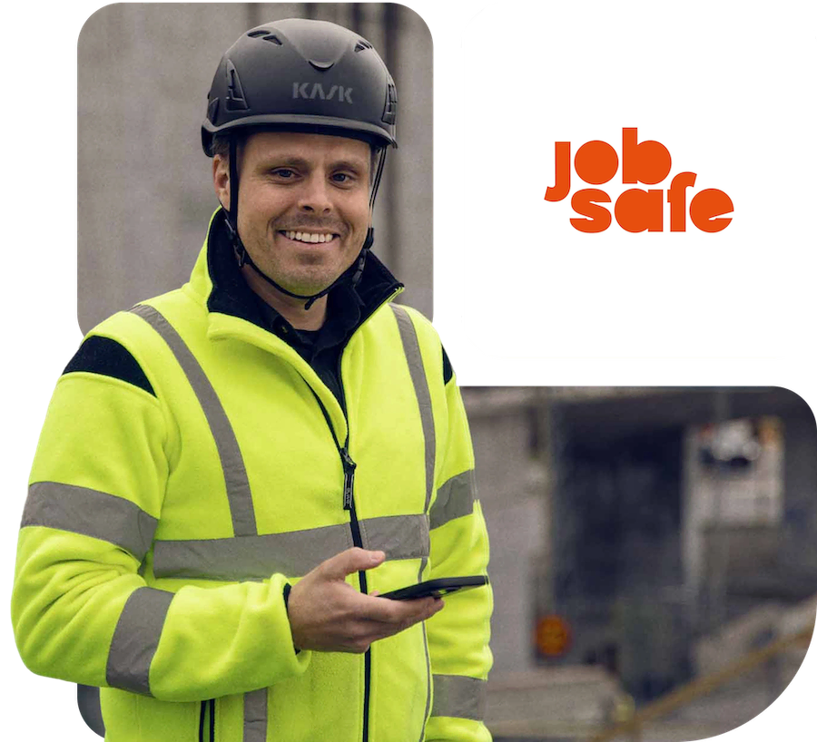 Gridbild med person som håller i mobiltelefon