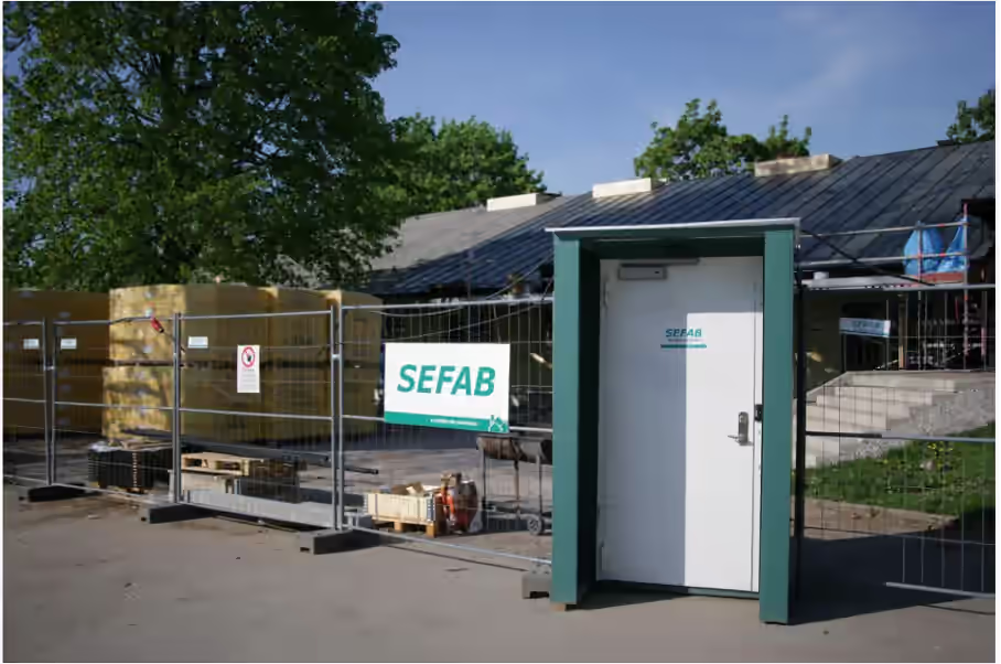 sefab skylt på Infobric grind