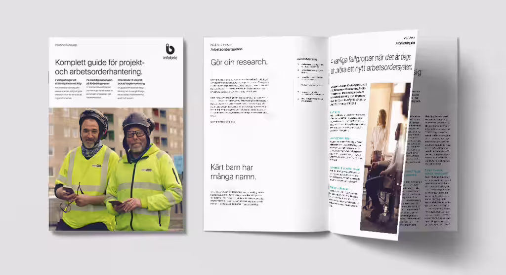 Framsidan på guiden – Arbetsordersystemguiden