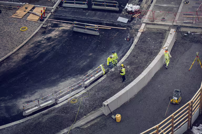 byggarbetare på byggarbetsplats