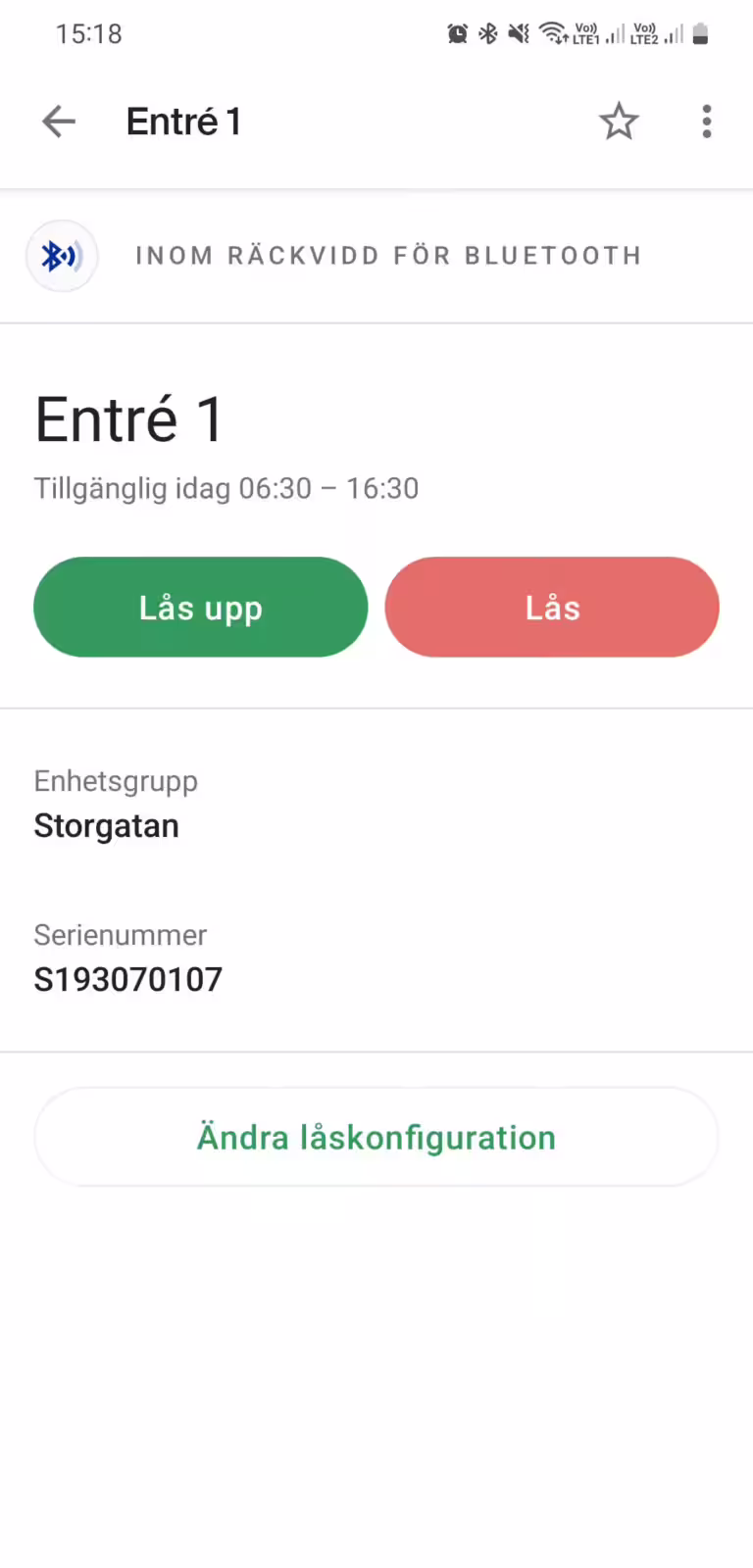 Ease CheckIn-app för att låsa upp dörr med Ease Smart Lock