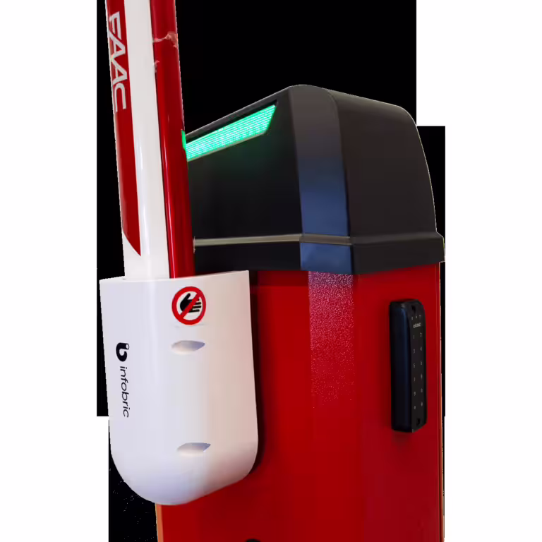 Närbild på mobil vägbom B614 med robust konstruktion