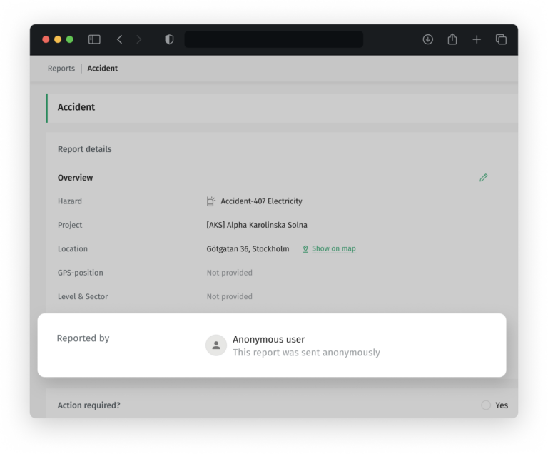 Anonymous Reporting for Increased Transparency.
