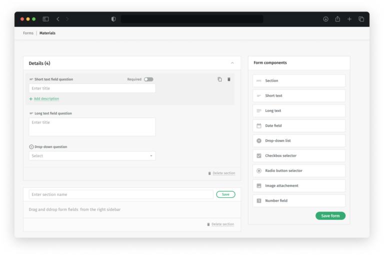 Build your own processes checklists and forms