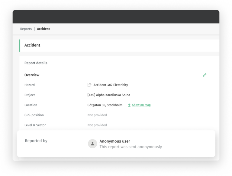 Submit reports anonymously