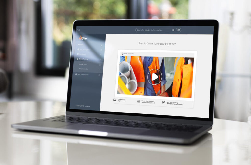 laptop showing the msite online training platform