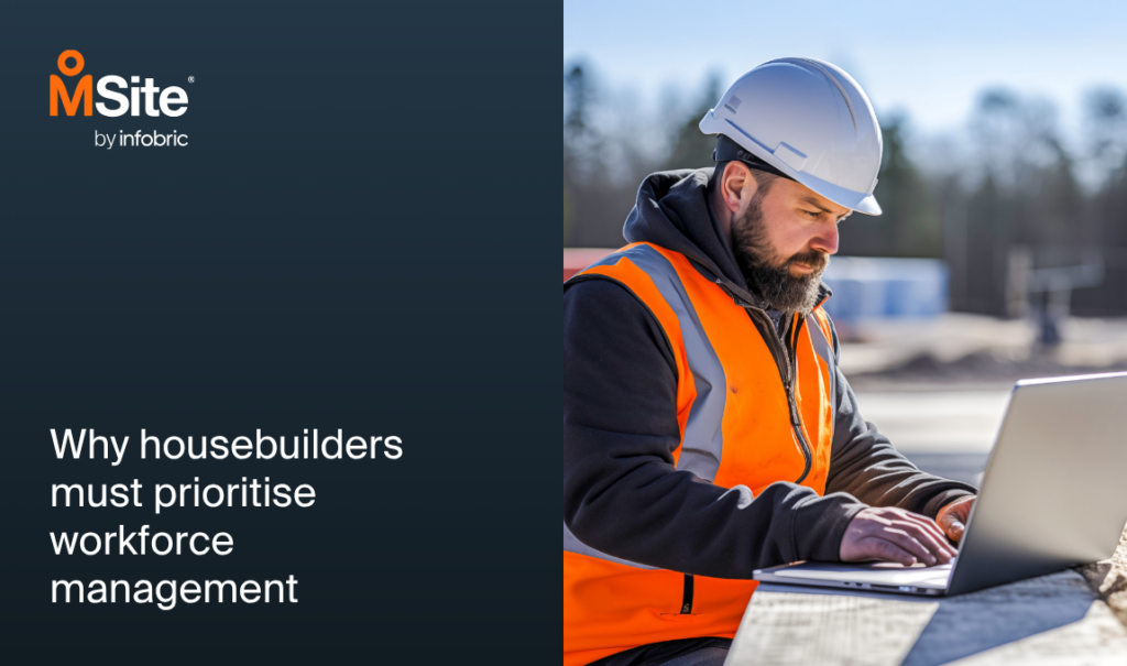 construction worker using MSite for workforce management