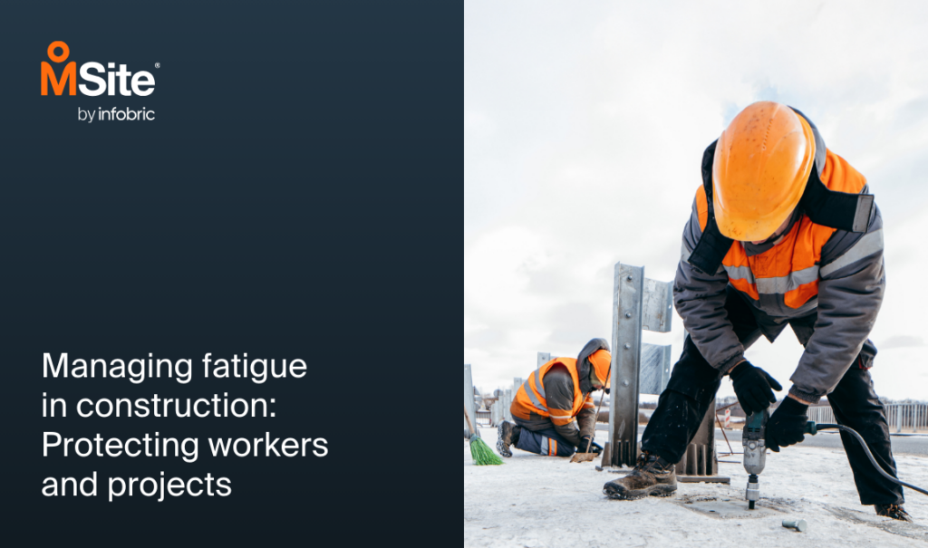 Construction worker drilling into the floor