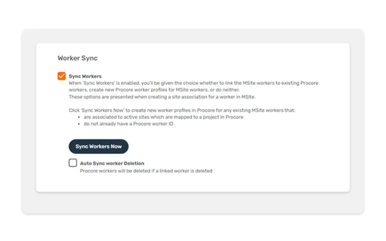 Worker sync Procore